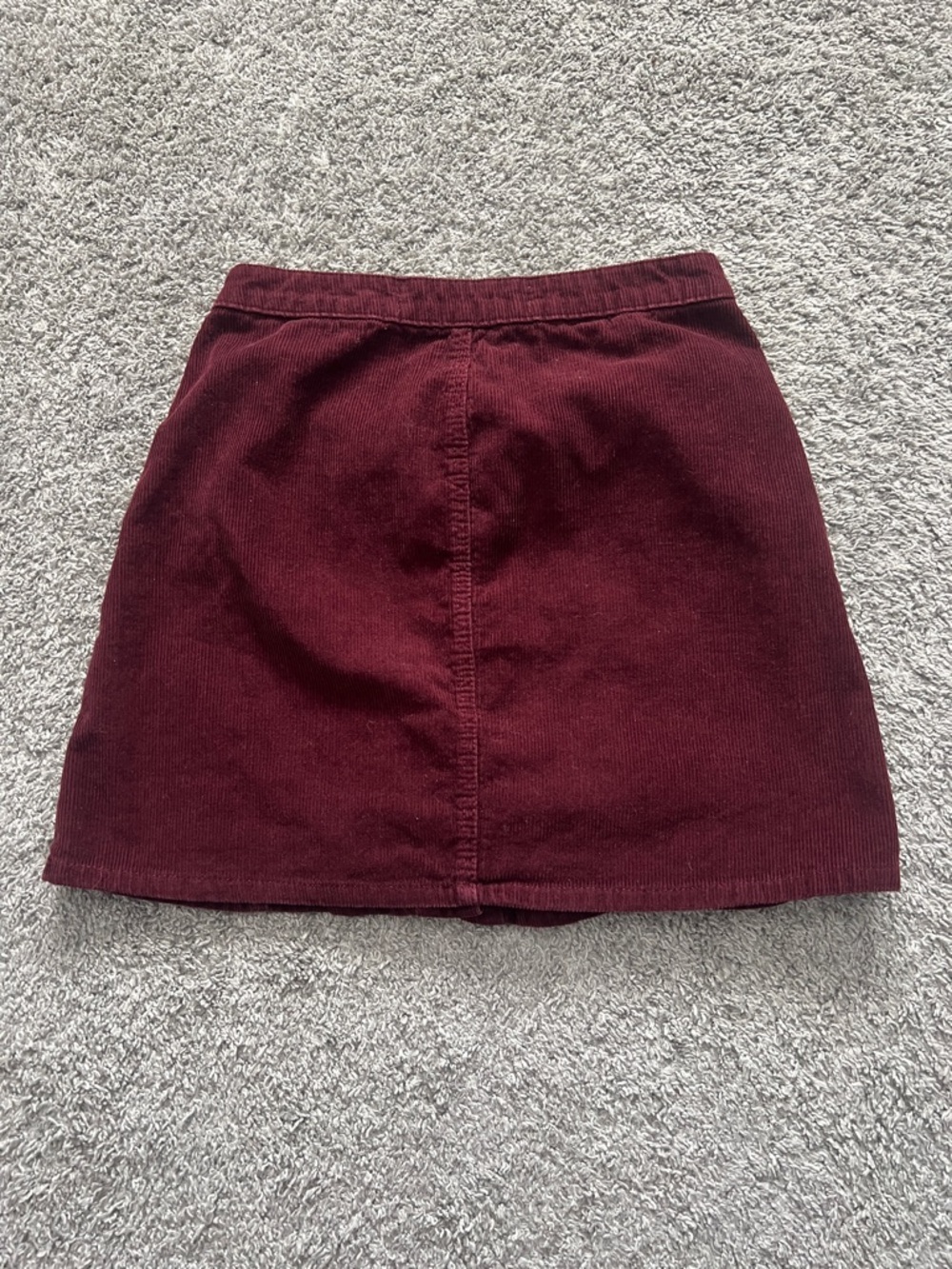 Denim Co. Women’s Burgundy Red Corduroy Button-Front Mini Skirt - Size 6 - Picture 2 of 6